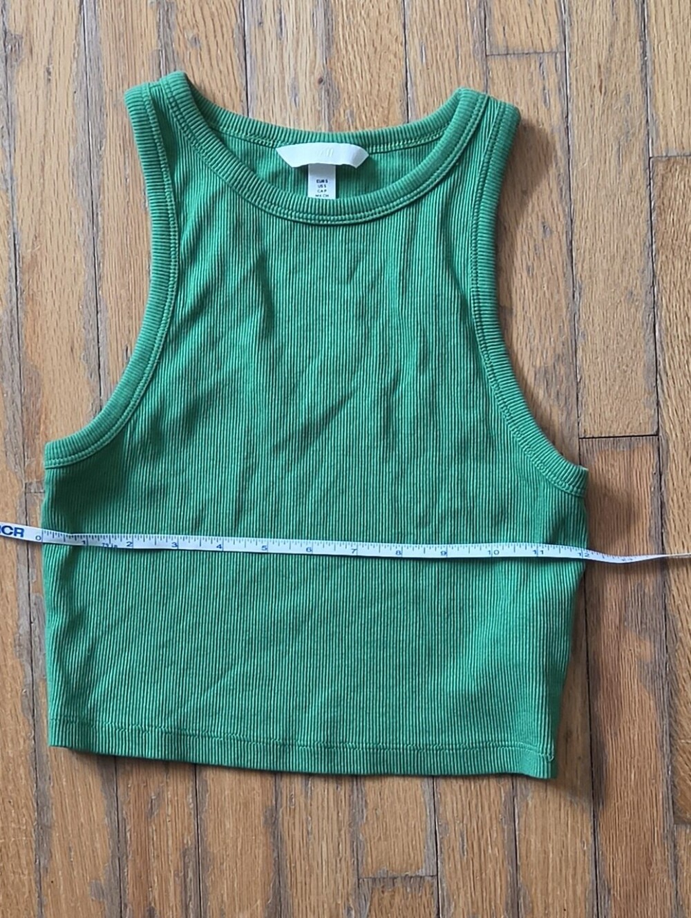 H&M Ribbed Green Cropped Tank S - Picture 4 of 5